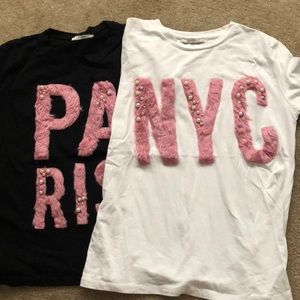 Zara TRF fuzzy pink city T-shirts size small